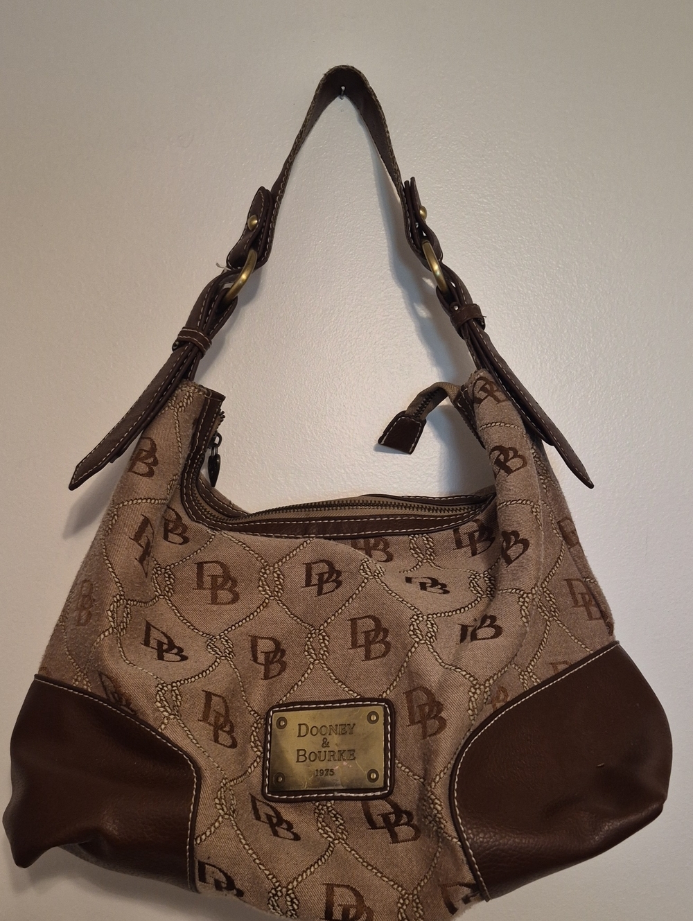 Dooney & Bourke Brown Logo Hobo Bag